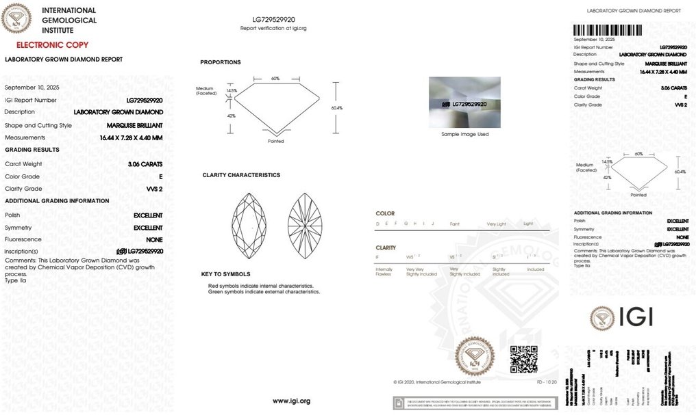 戒指 - 18 克拉 黃金 - 3.33ct. tw. 鉆石 (實驗室培育) - 鉆石 - E,VVS2 #2.1