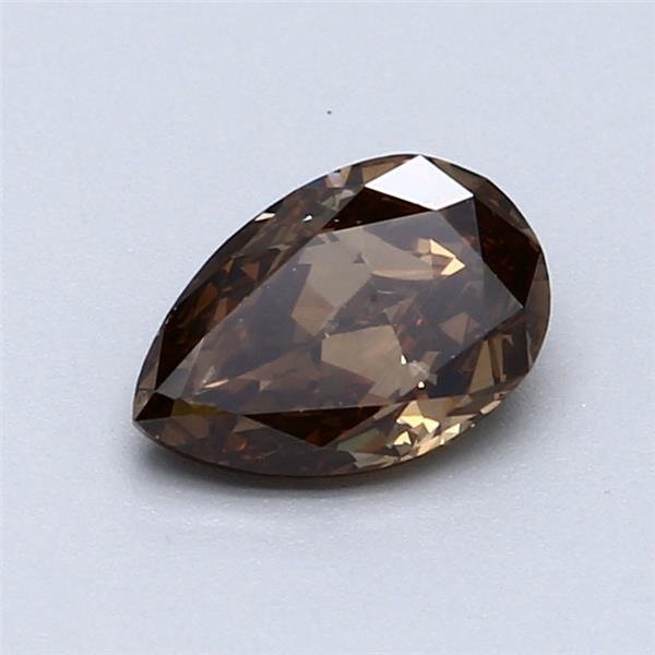 没有保留价 - 1 pcs 钻石 (天然色彩的) - 1.06 ct - 梨形 - Fancy deep 黄色 棕色 - SI1 微内含一级 - 国际宝石研究院(IGI) #1.0