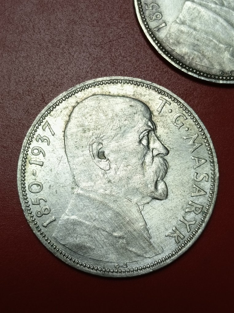 Csehszlovákia. 20 Korun 2x 1937 / President Masaryk  (Nincs minimálár) #4.3