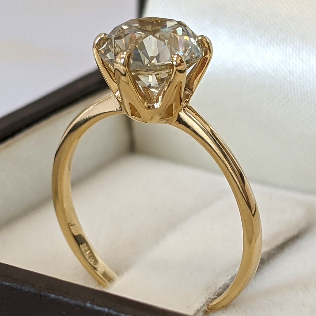 戒指 - 18K包金 黄金 - 2.04ct. tw. 钻石 (天然色彩的) - IGI #1.0