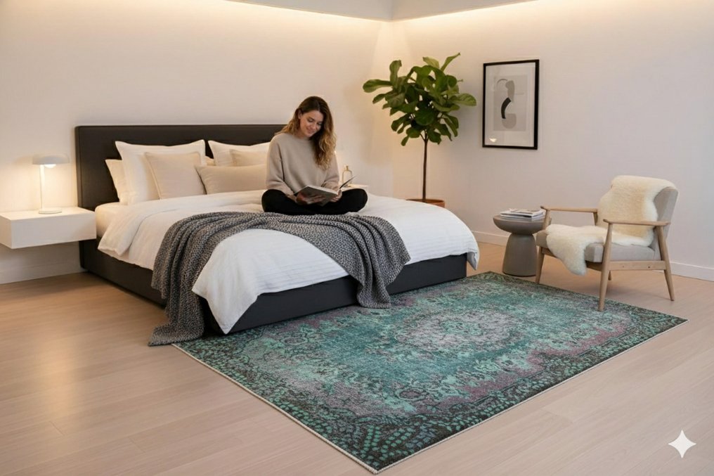 绿松石复古 - 小地毯 - 205 cm - 115 cm - 带证书 #2.1