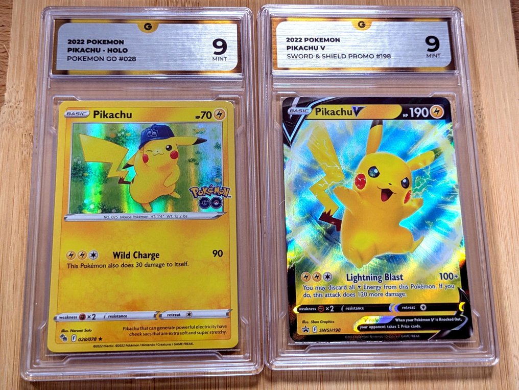 Pokémon - 2 Graded card - Pikachu 222 - Illustration Holo卡, 完整艺术, 促销卡 - GG 9 - Sword & Shield - Pokémon GO #1.0