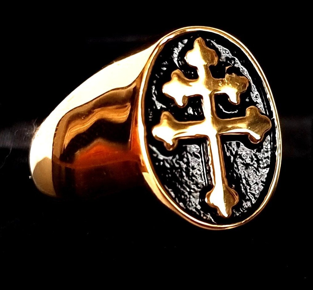 十字三叶骑士戒指——家族式——信仰、希望与光明的印章 - 戒指 #3.2