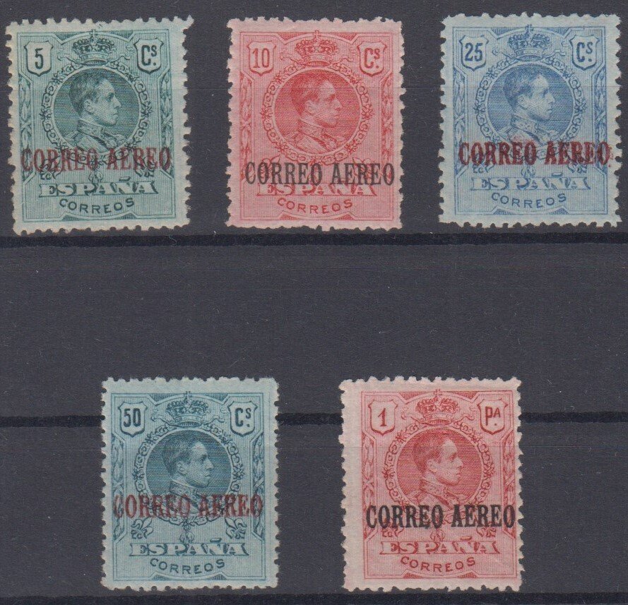 Spagna 1920 - Serie completa. Alfonso XIII. Tipo Medallón. - Edifil 292/96 #1.0