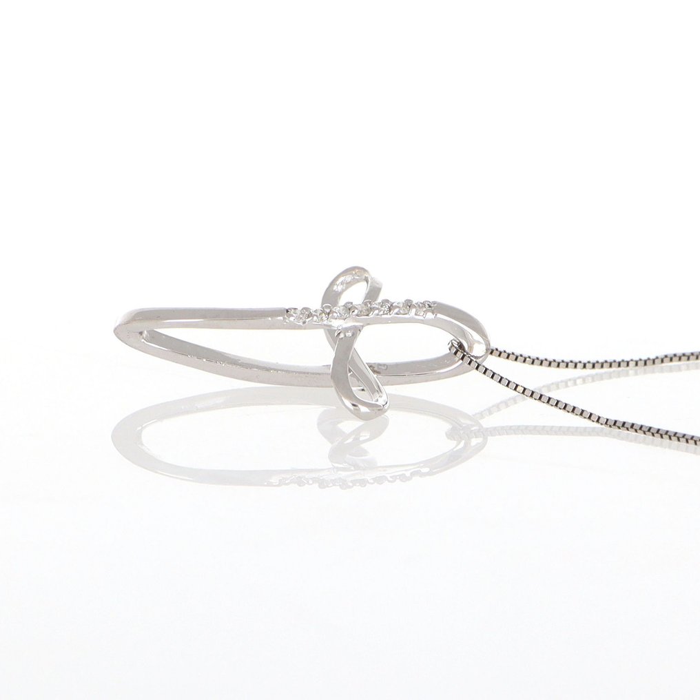 Sem preço de reserva - Colar com pingente - 18 K Ouro branco Diamante (Natural) #2.1