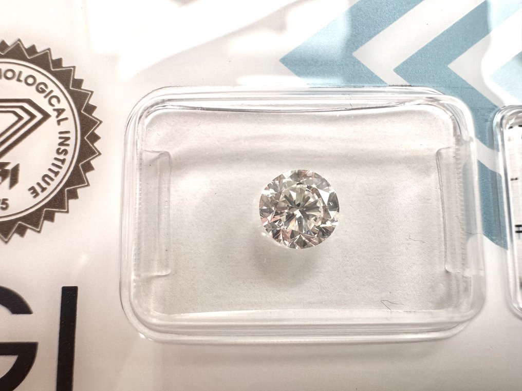 没有保留价 - 1 pcs 钻石  (天然)  - 1.01 ct - 圆形 - F - VS2 轻微内含二级 - 国际宝石研究院（IGI） #1.0