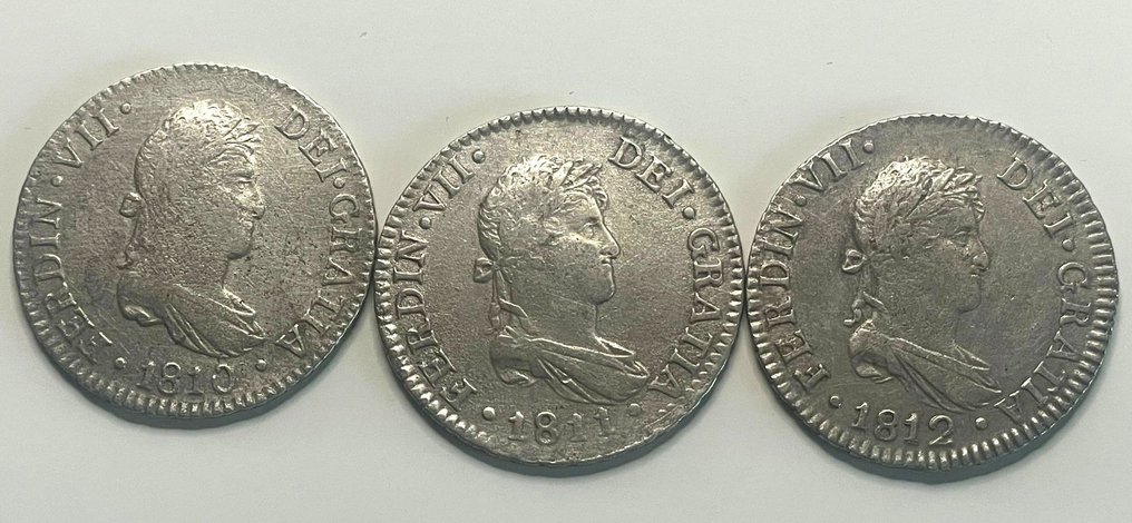 Spagna. Ferdinando VII. 2 Reales SERIE completa Cadiz #1.0