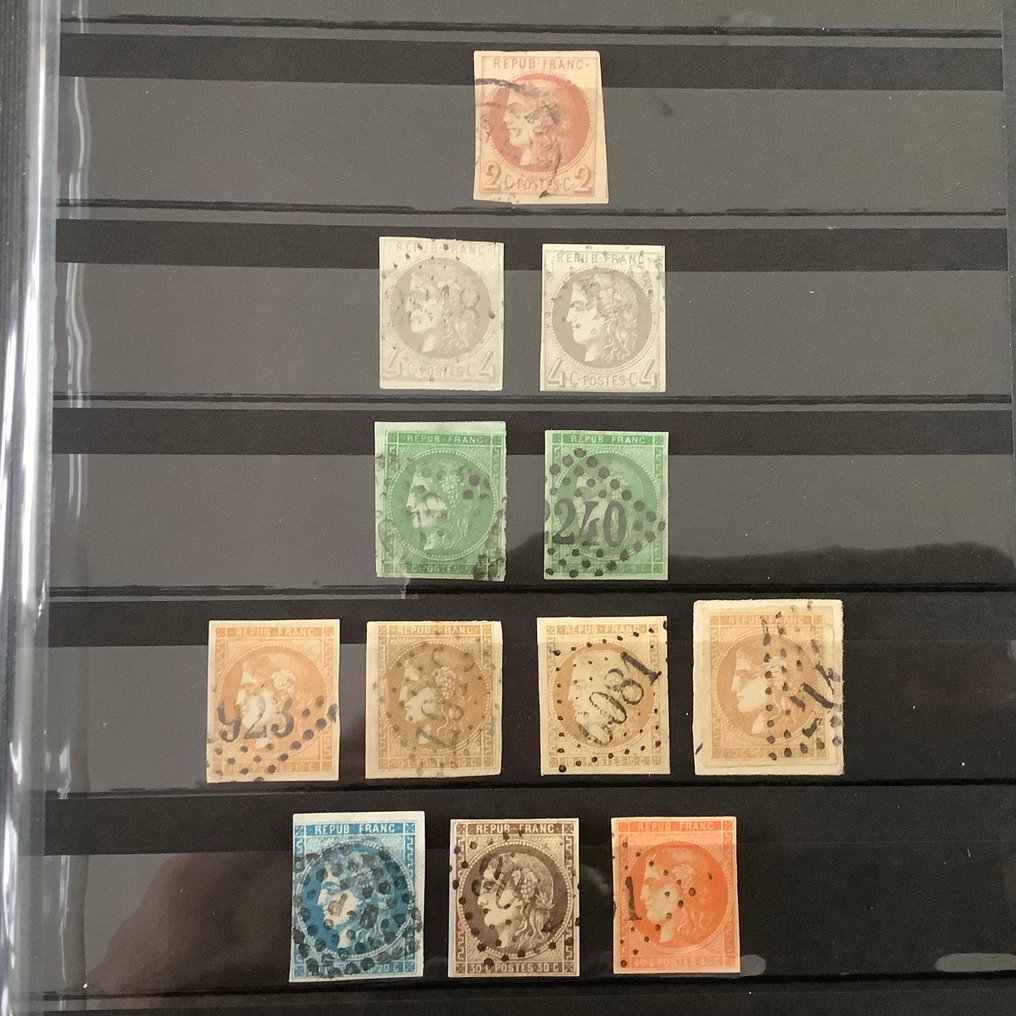 Francia 1870 - Selezione emissione Bordeaux - Yvert 40/48 #1.0