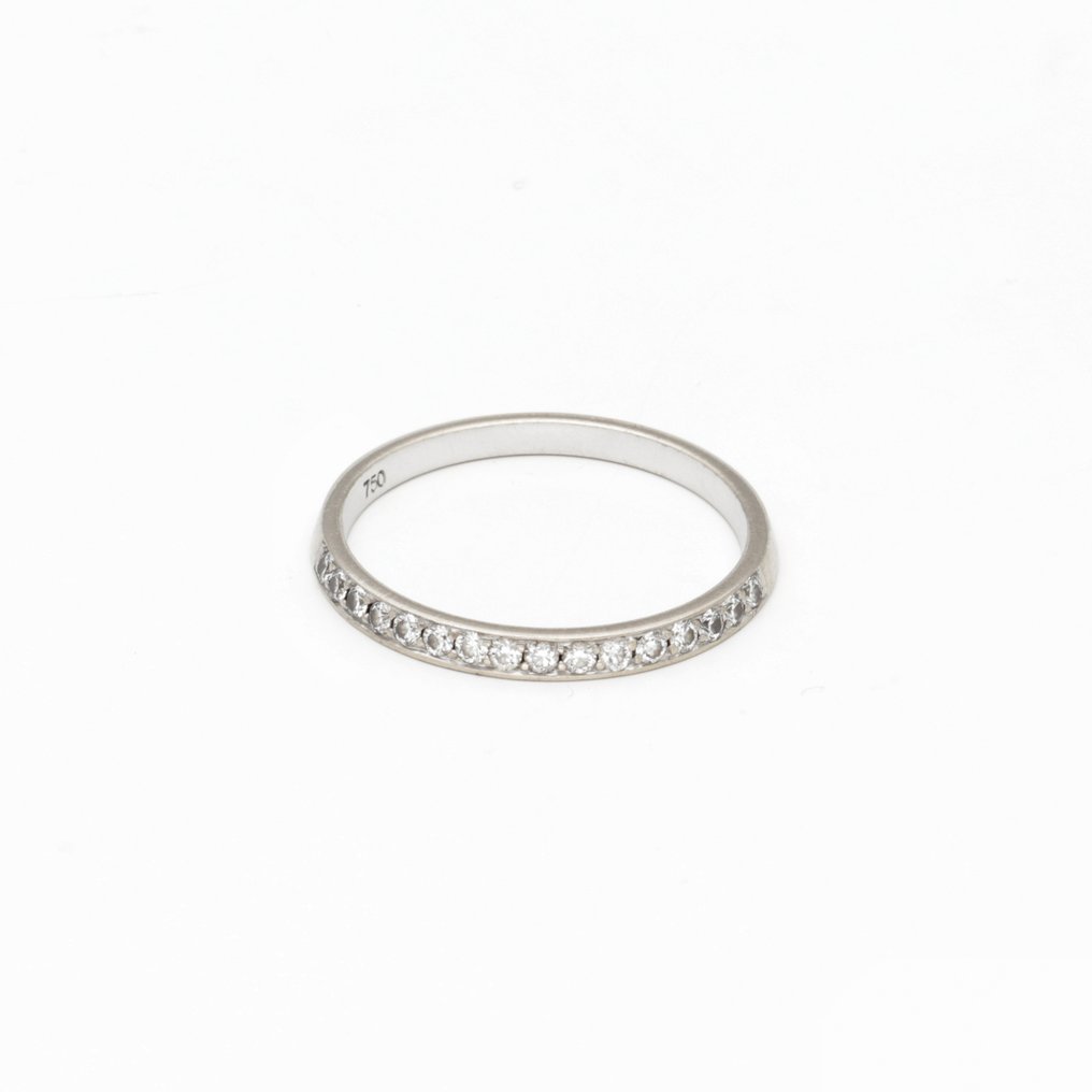 戒指 - 18 克拉 白金 -  0.16ct. tw. 鉆石 (天然)  - 减半联盟 #1.0