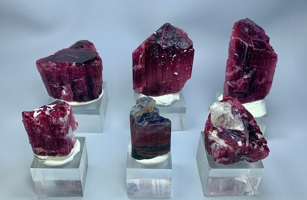 Τουρμαλίνης Κρύσταλλοι - Ύψος: 65 mm - Πλάτος: 34 mm- 448 g - (6) #1.0