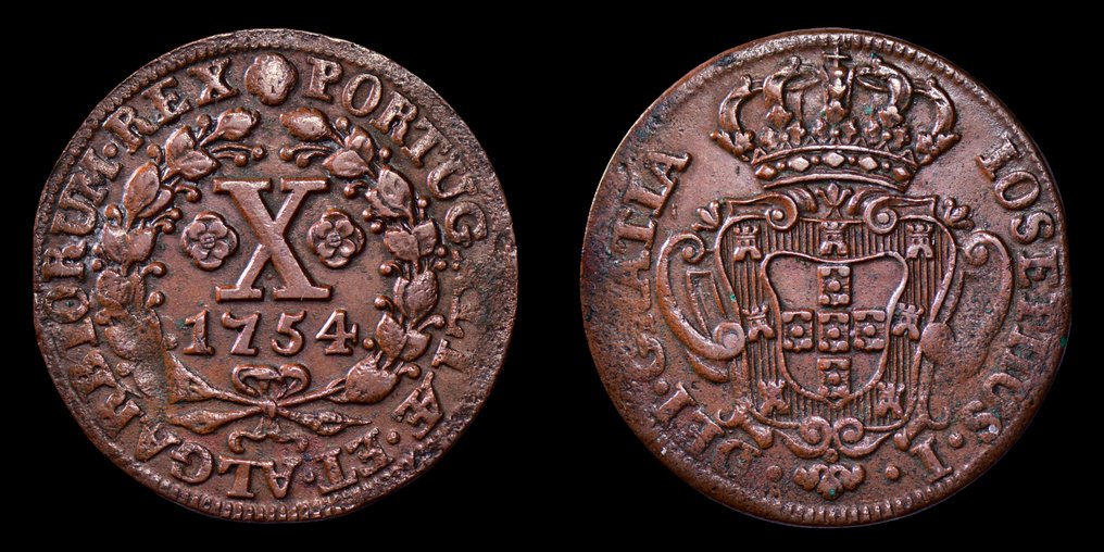 Portugal. D. José I (1750-1777). X Reis 1754 - Iosephus - Rara #2.1