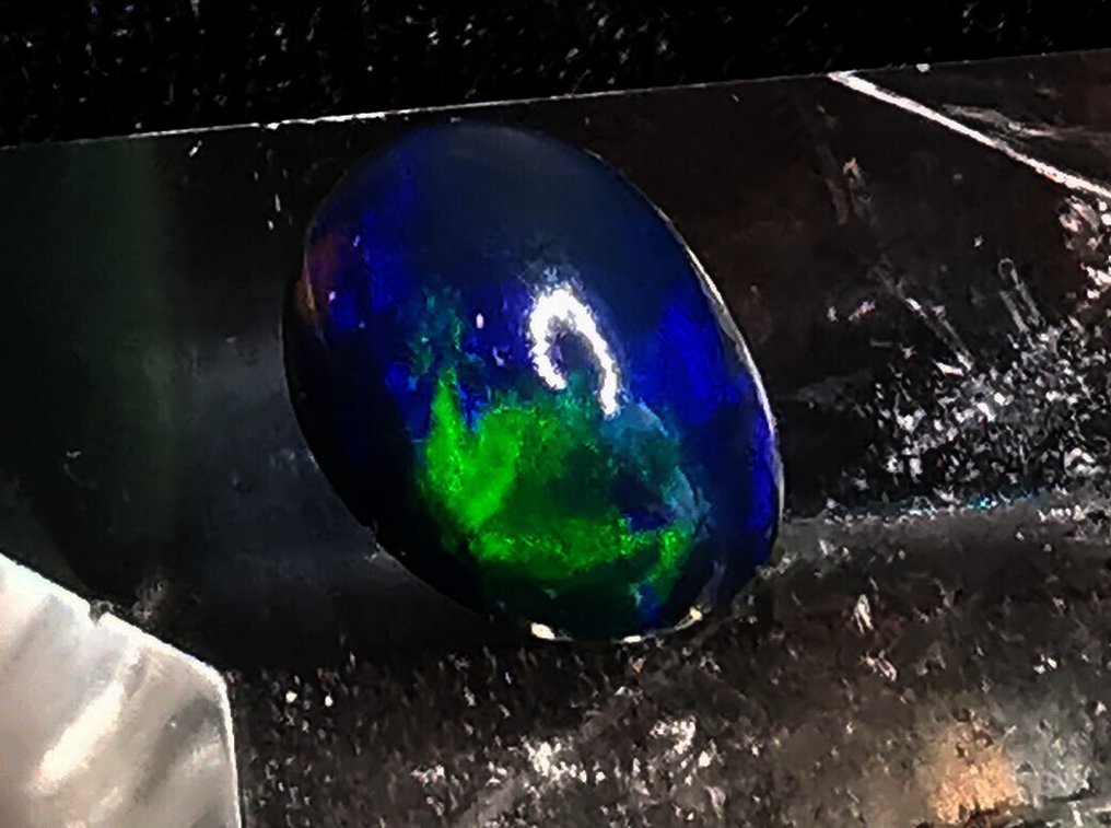 4,74 καράτια, πιο εκλεκτός Welo Opal (καπνιστός) από την Αιθιοπία, μαγευτικό ουράνιο τόξο χρωματικό Καμπουσόν- 0.94 g #4.3