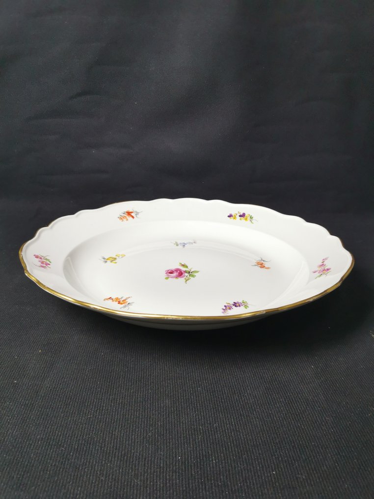 Meissen - Fiori sparsi - Piatto da portata - D.31,5cm - 1.Wahl - XIX secolo - Πιατέλα - Πορσελάνη #3.2