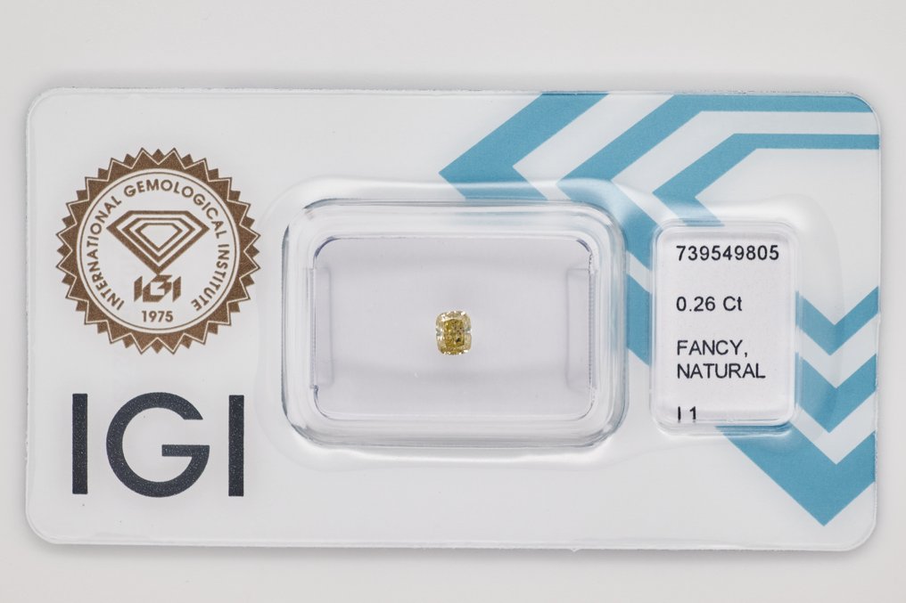 没有保留价 - 1 pcs 钻石  (天然)  - 0.26 ct - 枕形 - I1 内含一级 - 国际宝石研究院（IGI） #1.0