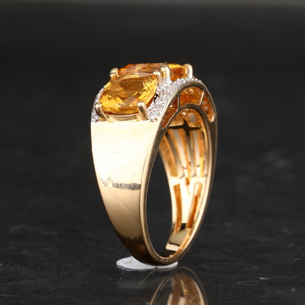 Δαχτυλίδι - 14 καράτια Κίτρινο χρυσό Βηρύλλος - Διαμάντι - Δαχτυλίδι 14K YG #4.3