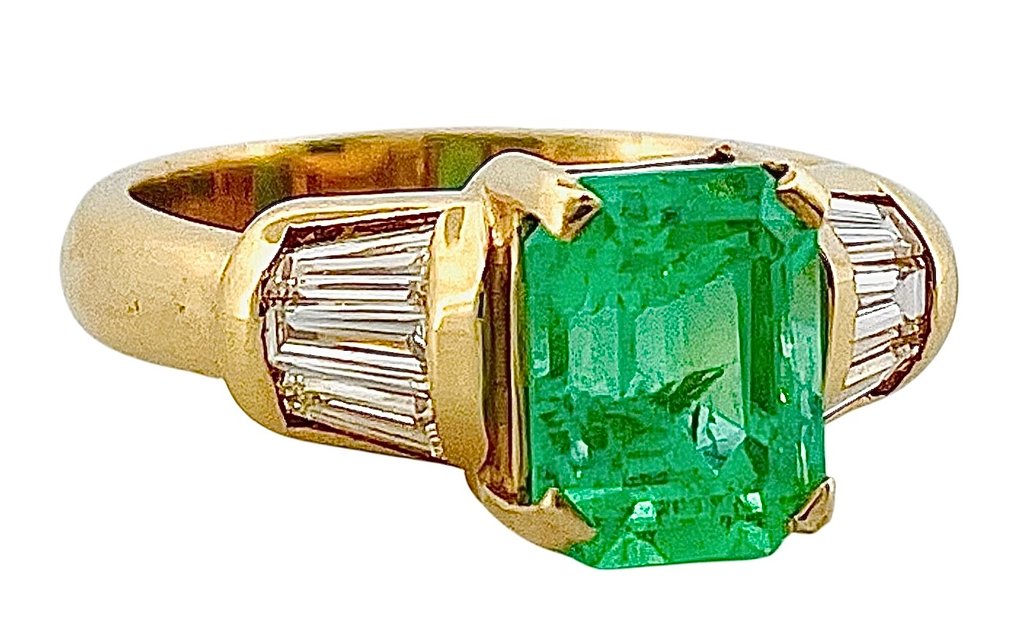 Ring - 18 karat Gull Smaragd - Diamant #3.2