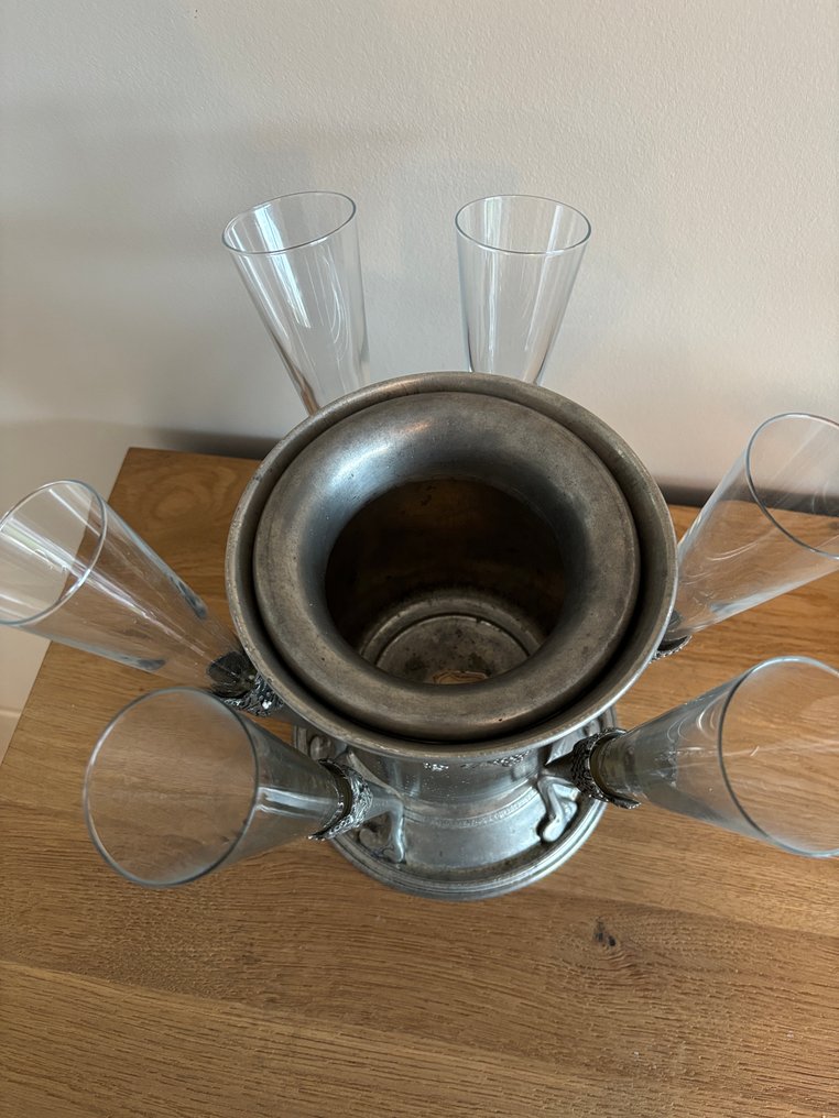 Peltro - Champagnekylare (2) - Plåt - Champagne vin #4.3