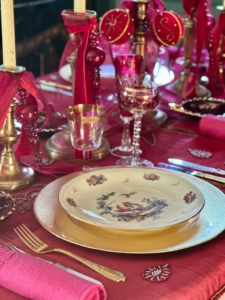 Τραπεζομάντηλο από οργάντζα για εορταστικές περιστάσεις, χειροποίητο κέντημα με πολύτιμες πέτρες. - Τραπεζομάντηλο  - 197 cm - 100 cm #4.3