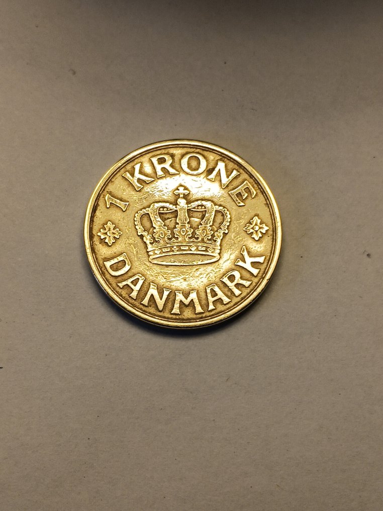 Denmark. Christian X. 1 Krone 1924 / Key date - RARE  (No Reserve Price) #4.3