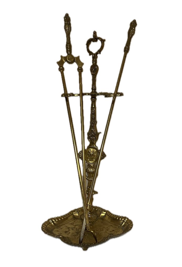 Tillbehör till öppen spis - Mässing - Guldfärgad mässingsspisverktyg #1.0