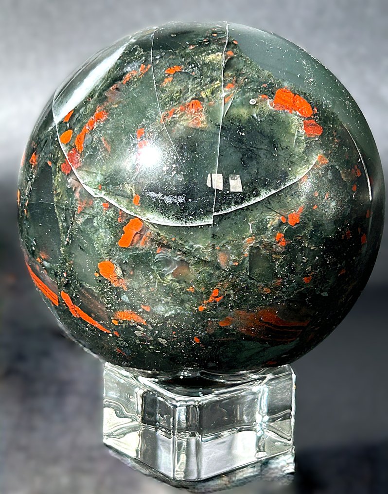 龙血碧玉球体——南非Tshipise 83毫米- 758 g - (1) #3.2