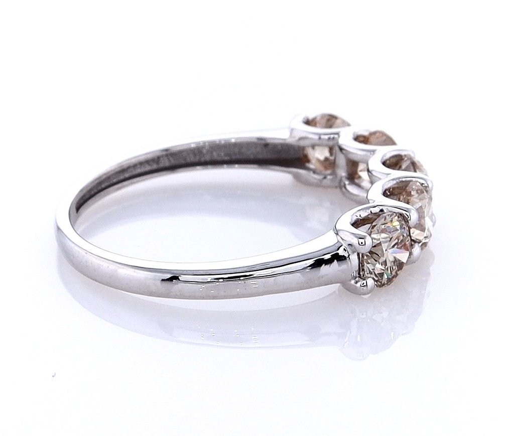 没有保留价 - 戒指 - 14K包金 白金 -  1.51ct. tw. 钻石 (天然色彩的) #4.3