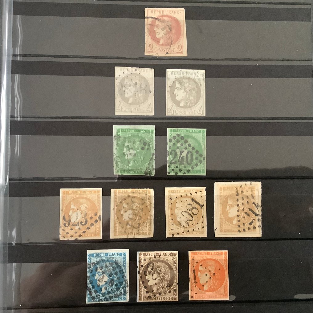 Francia 1870 - Selezione emissione Bordeaux - Yvert 40/48 #3.2