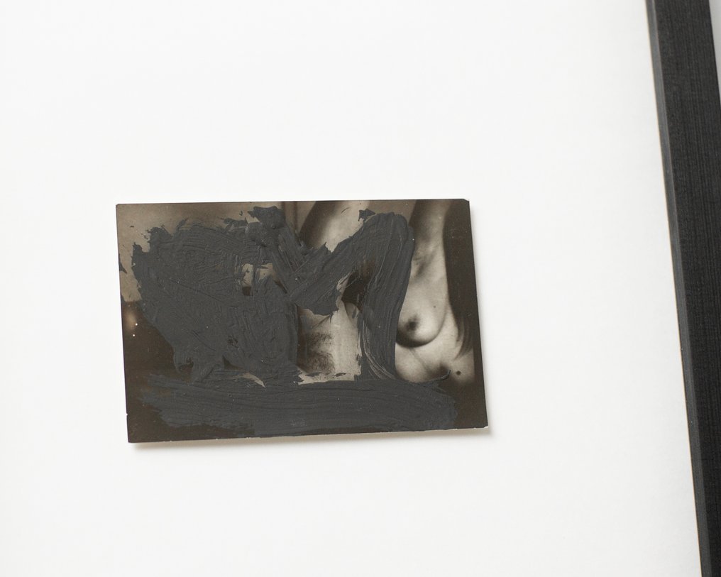 Ros Khavro - Abstract Painting on gelatin silver print - Mixed media, Signed, Framed #3.2