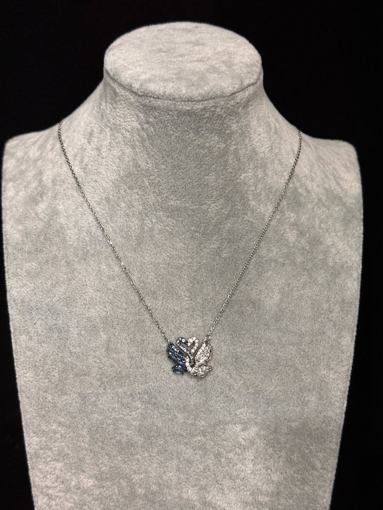 Swarovski - Αγαλματίδιο, Double Swan Heart Necklace - 0 cm - Κρύσταλλο #1.0