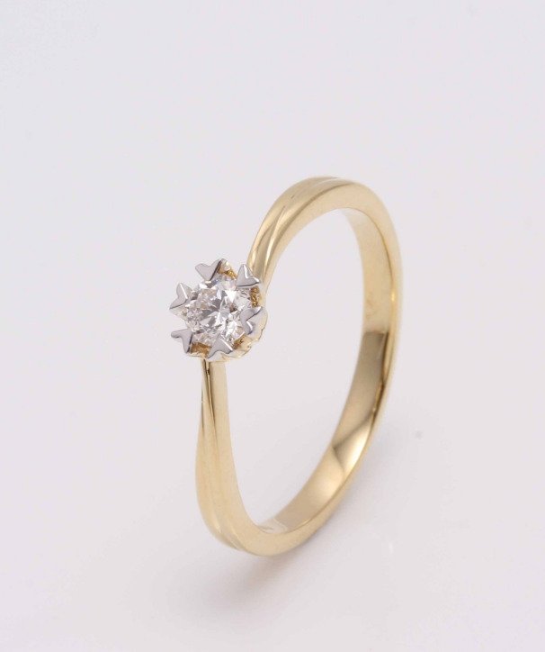 Nincs minimálár - Gyűrű - 18 kt. Sárga arany Gyémánt (Természetes) #1.0