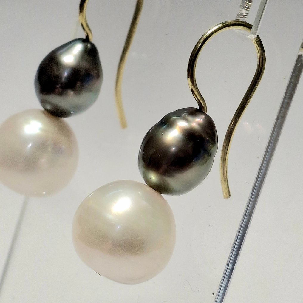 鸡尾酒耳环 - 18K包金 黄金 珍珠 - 珍珠 #1.0