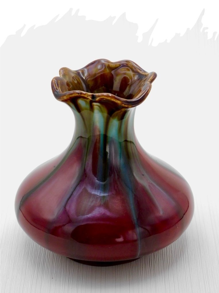 Faïence de Thulin - 花瓶 (3) -  FT 10  - 陶瓷, 陶器 #3.2