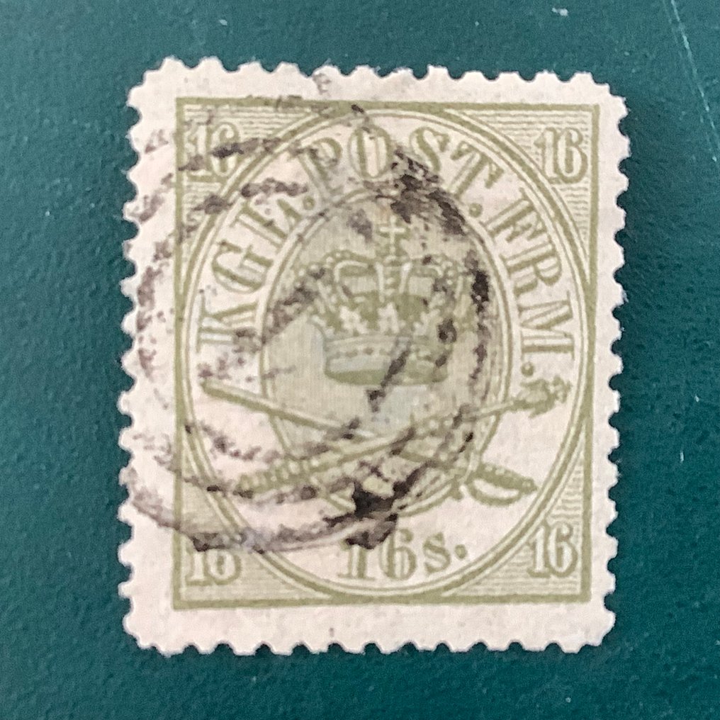 Danemarca 1864 - 16 scuturi Skilling cu centru frumos. - Michel 15 B / Facit 19 #1.0