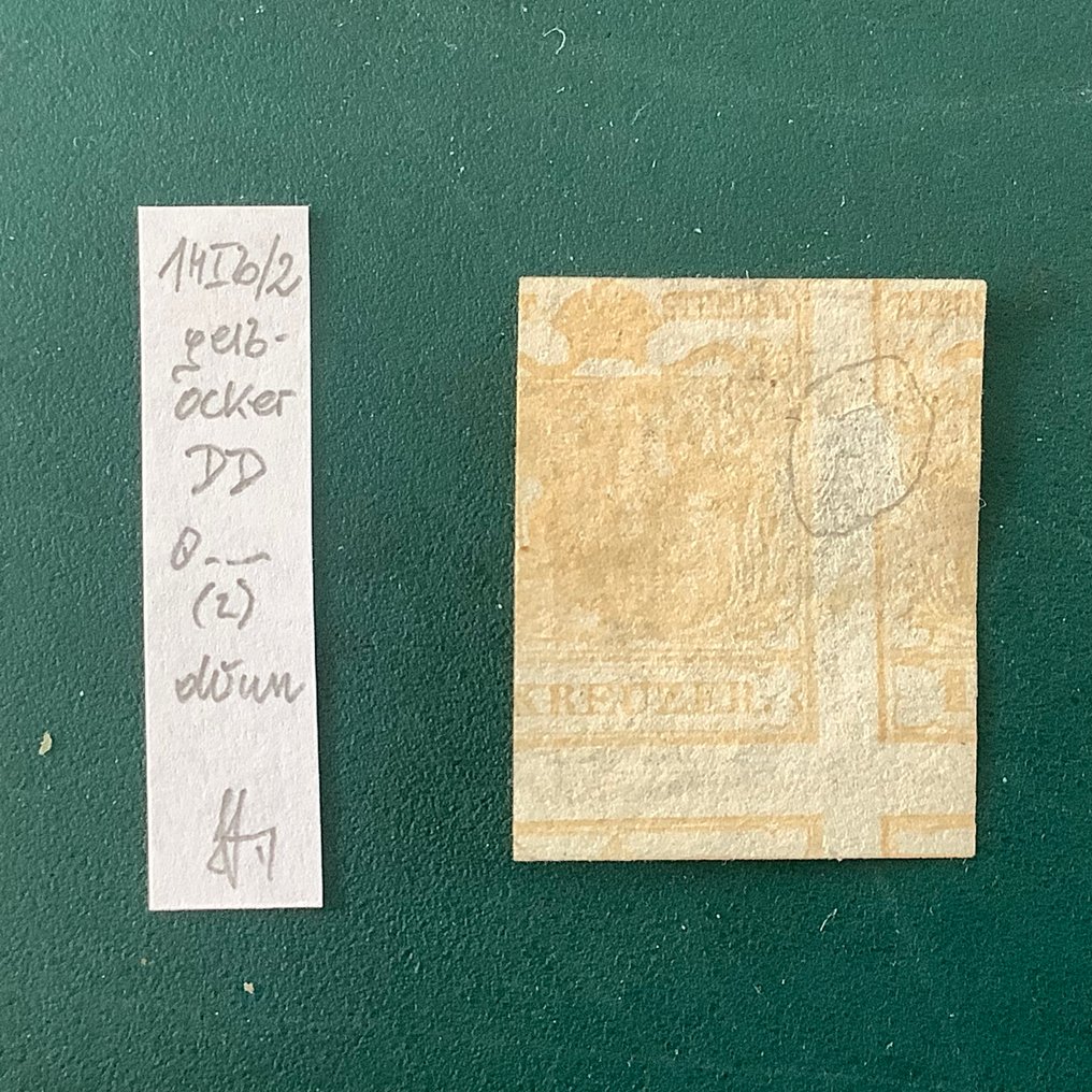 奥地利 1850 - 1 克罗伊策双鹰,反向压力和斯特拉科施的意见 - ANK 1HI b/2 #1.0