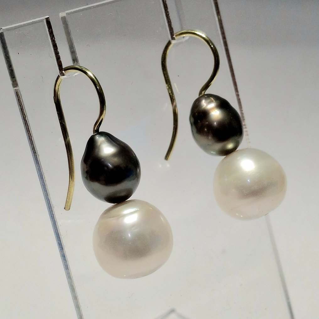 鸡尾酒耳环 - 18K包金 黄金 珍珠 - 珍珠 #1.0