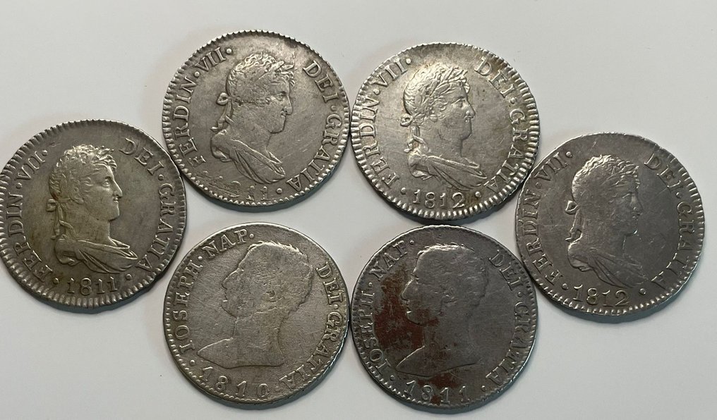 西班牙. Faernando VII y Jose Napoleon. 2 Reales #1.0