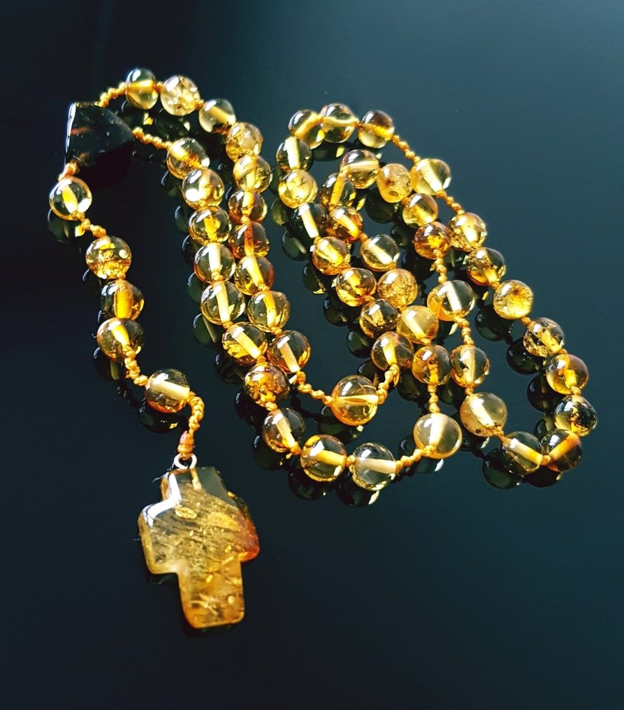  Ροζάριο - Κεχριμπάρι, Χειροποίητο κομποσκοίνι από Βαλτική Μήλο - 2025  #4.3