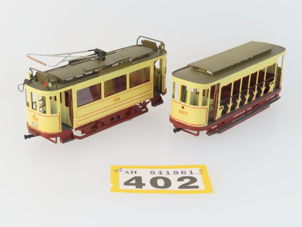 Philotrain H0 - 104A 105A - Τραμ μοντελισμού (1) - HTM 151-167, κρέμα 'Laagdakker' κόκκινη με ανοιχτό Bijwagen. - HTM #2.1