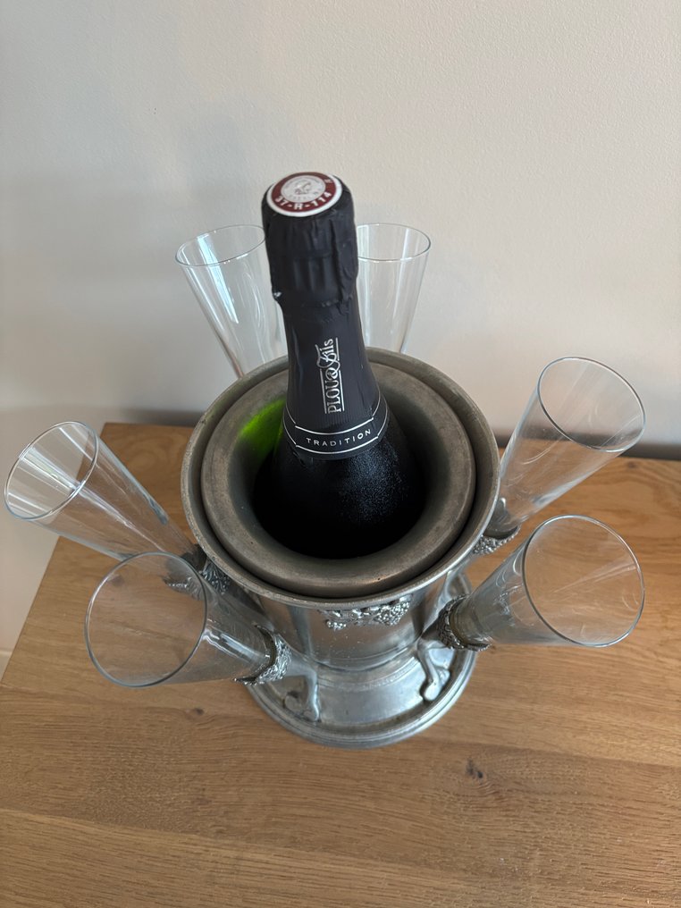 Peltro - Champagnekylare (2) - Plåt - Champagne vin #3.2