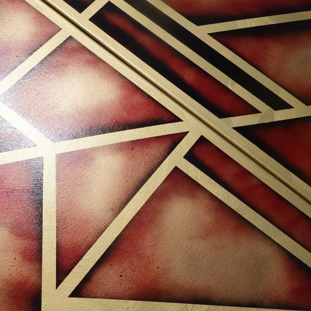 Ksavera - Gold Abstract A951 - impasto diptych 200cm - READY to HANG #4.3