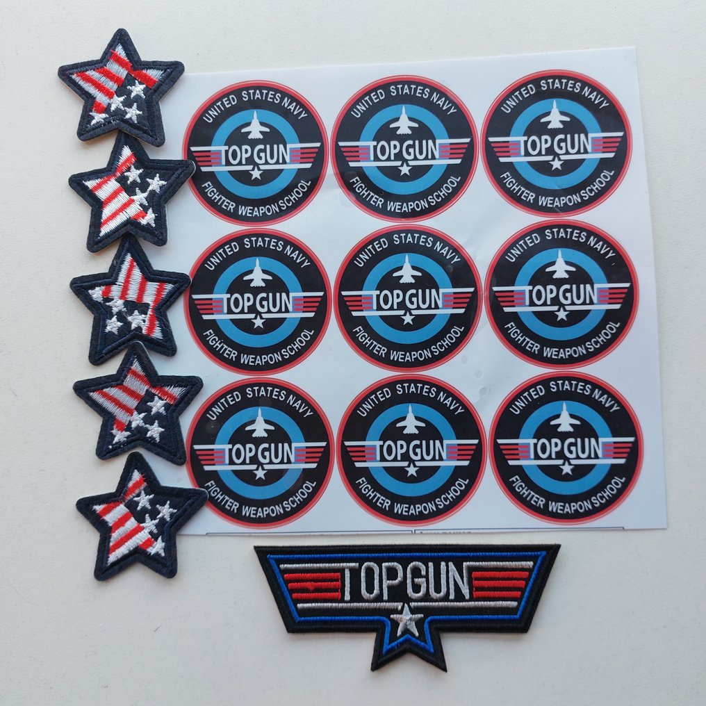 Memorabilia collection - Exclusive collection of 230 patches and various military badges, including Top Gun, Stars, Ranks, #1.0
