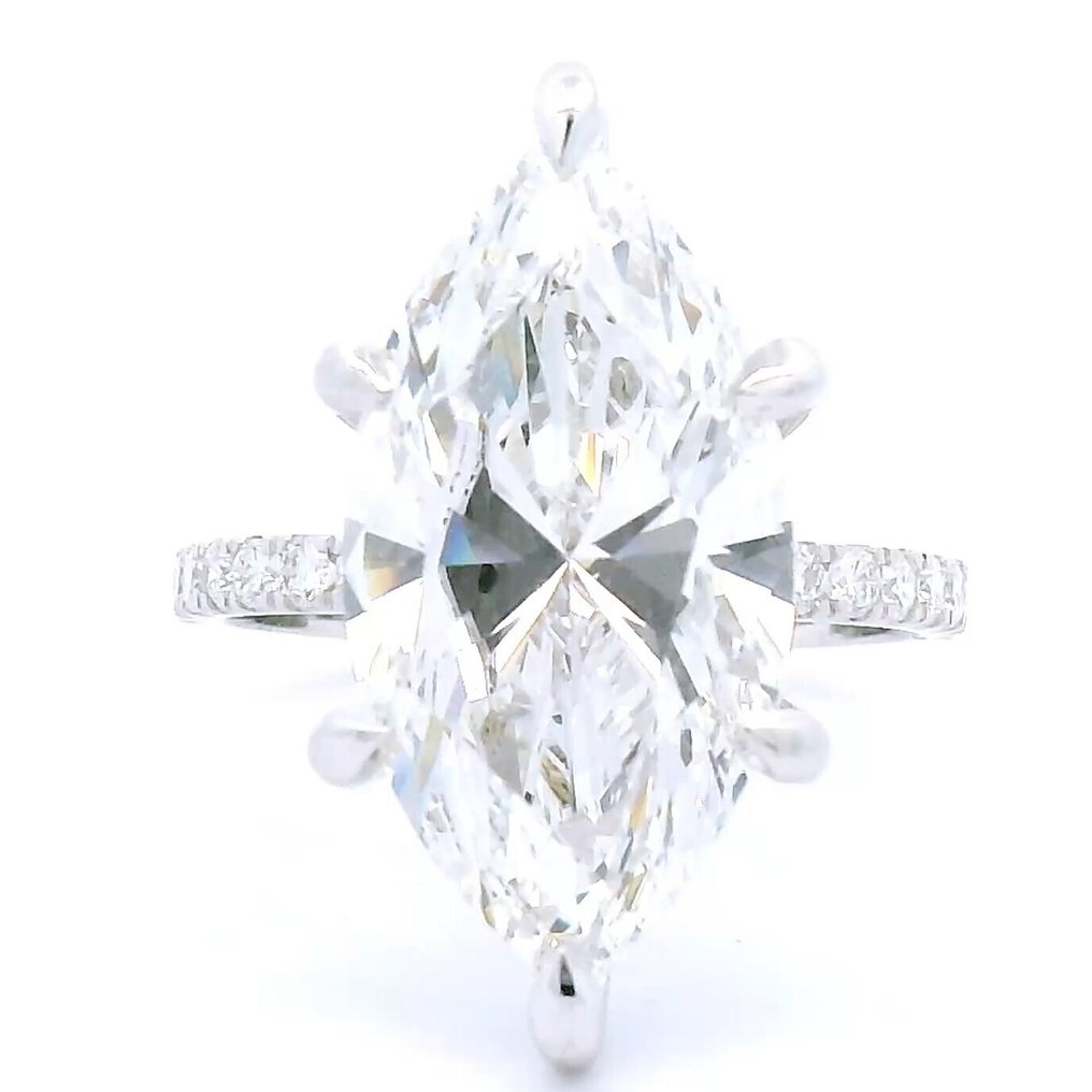 Ring - 18 karaat Witgoud - 7.37ct. tw. Diamant (Lab-grown) - Diamant #1.0