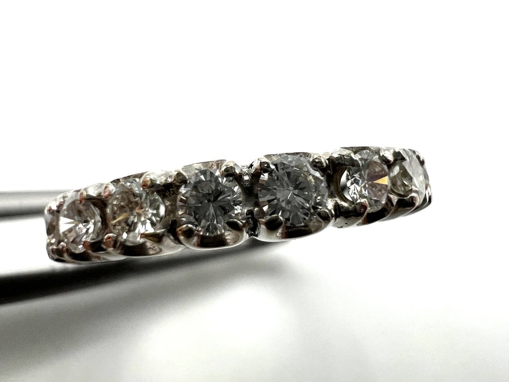 戒指 - 18K包金 白金 -  1.00ct. tw. 钻石 (天然)  #4.3