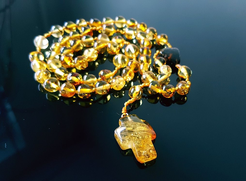  Ροζάριο - Κεχριμπάρι, Χειροποίητο κομποσκοίνι από Βαλτική Μήλο - 2025  #2.1