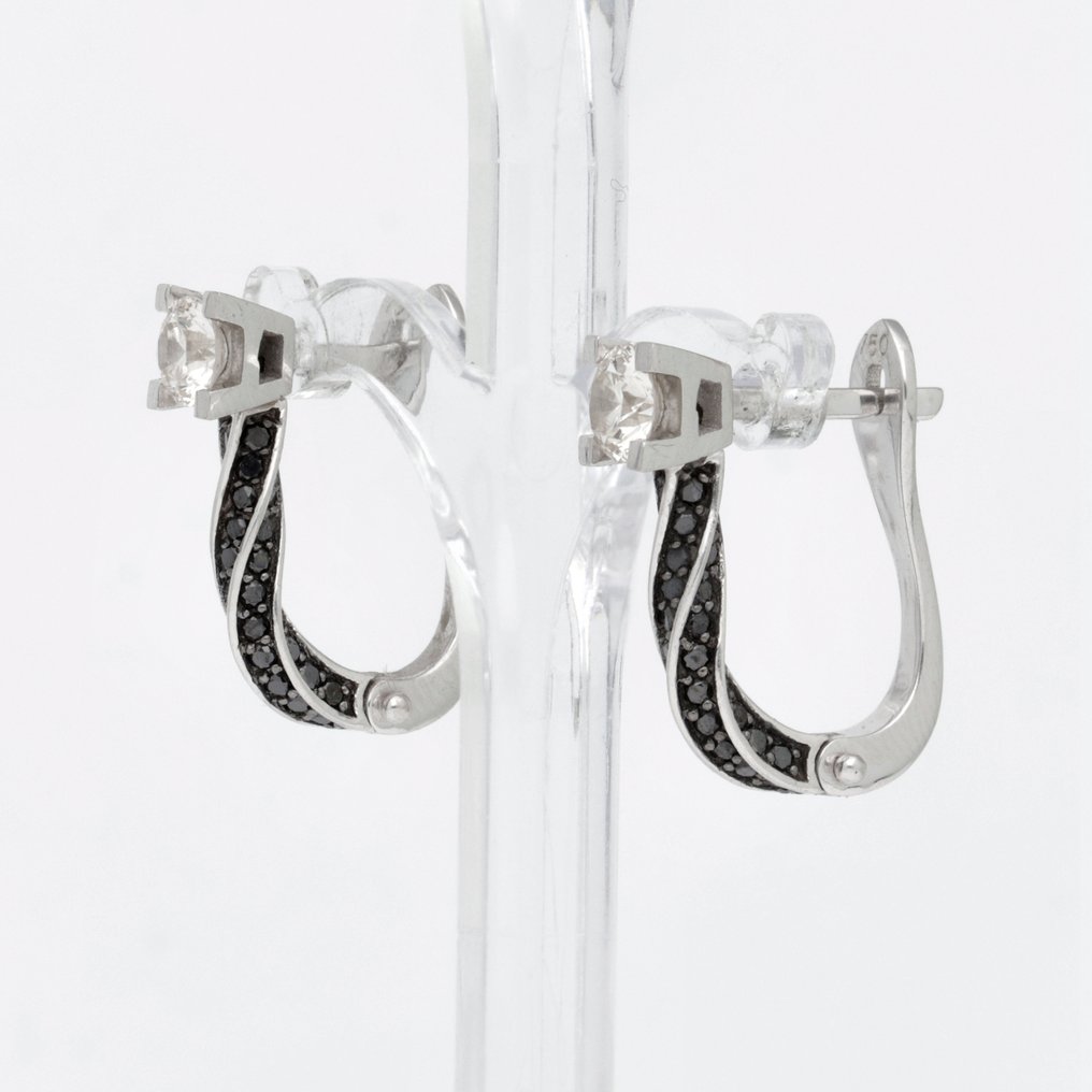 Σκουλαρίκια - 18 καράτια Λευκός χρυσός Διαμάντι (Φυσικό) #2.1