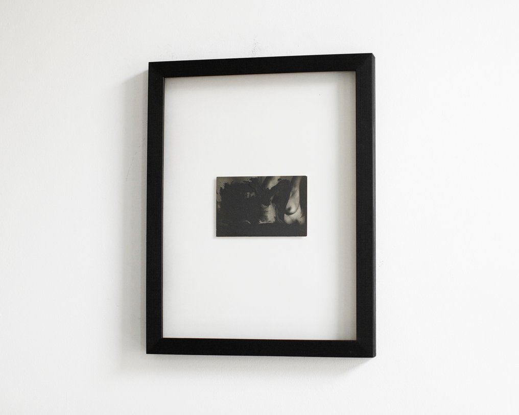 Ros Khavro - Abstract Painting on gelatin silver print - Mixed media, Signed, Framed #4.3