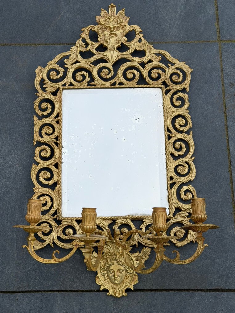 Dekorativt ornament - Frankrike - Vegglysestake med speil #4.3