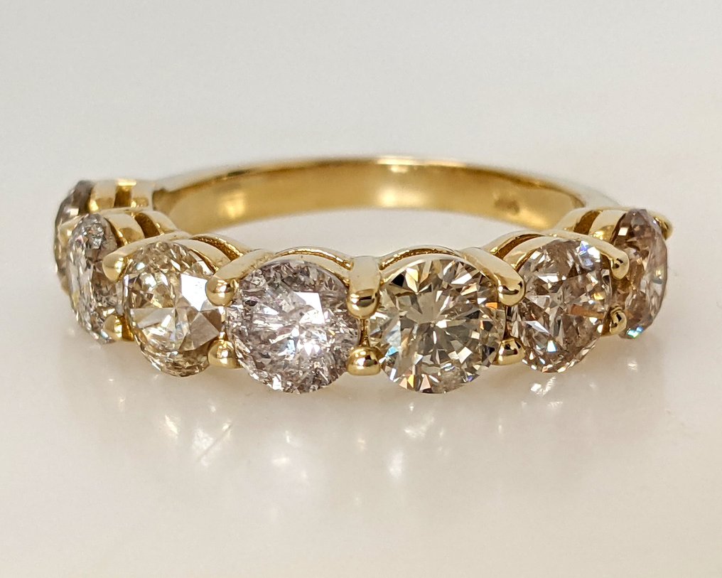 χωρίς τιμή ασφαλείας - Δαχτυλίδι - 14 καράτια Κίτρινο χρυσό -  3.53ct. tw. Διαμάντι (Φυσικού χρώματος) - ΙΓΙ #2.1