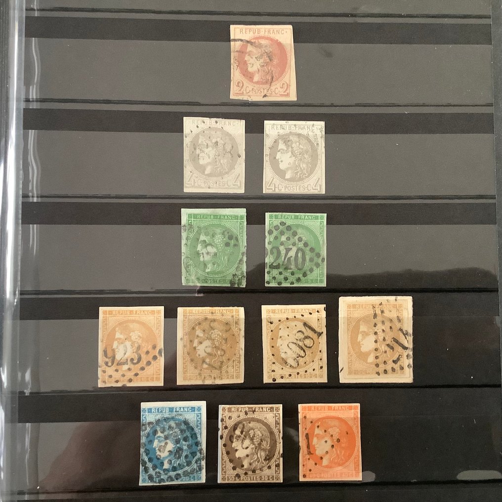 Francia 1870 - Selezione emissione Bordeaux - Yvert 40/48 #1.0