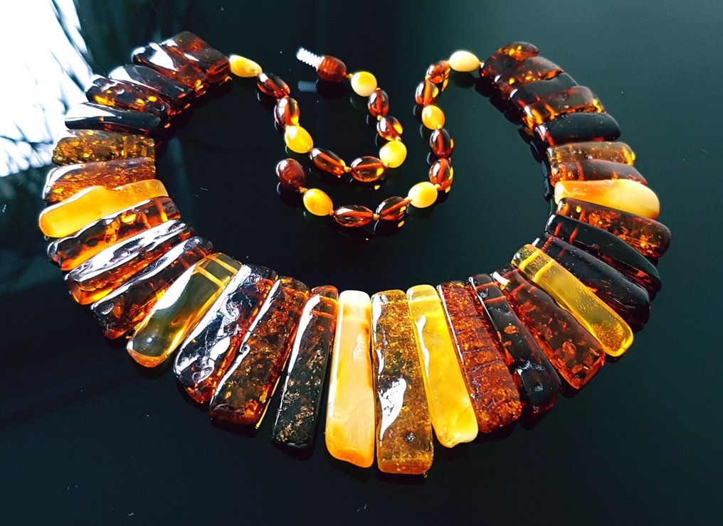 琥珀 巨大天然波罗的海琥珀项链- 46 g #1.0